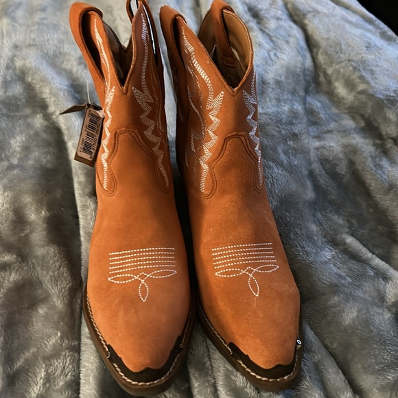 Durango Orange Western Ankle Booties - Picture 1 of 5